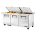 Thumbnail image #1 for True 72-Inch Dual-Side Mega Top Sandwich/Salad Prep Table with 3 Doors and 30-Pan Capacity
