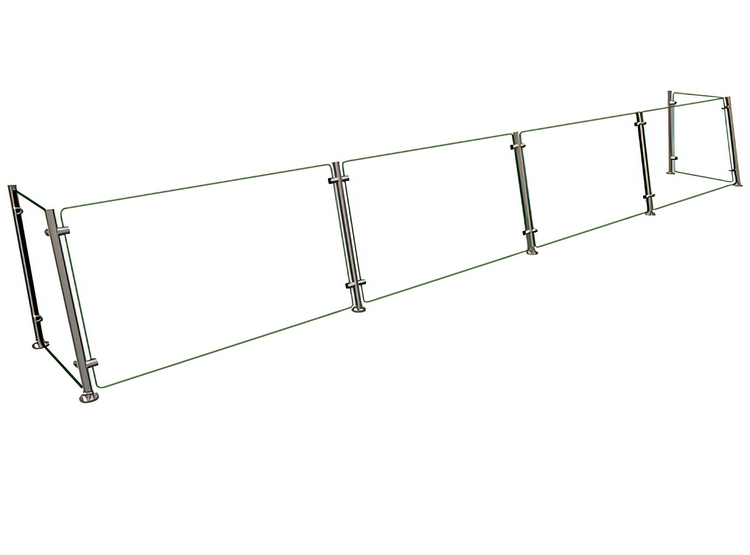Product image #1 for Hatco Flav-R-Shield EP15-144 Full-Service Pass-Over Sneeze Guard, 4-Bay, 144 x 18 x 22 Inches