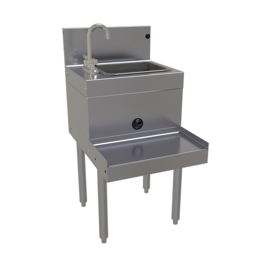 Product image #1 for Freestanding Stainless Steel Underbar Blender Station with Dump Sink, 18-Inch x 24-Inch