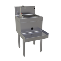 Freestanding Stainless Steel Underbar Blender Station with Dump Sink, 18-Inch x 24-Inch