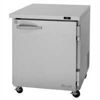 Turbo Air PRO Series Stainless Steel 1-Section Undercounter Refrigerator, 6.8 Cu. Ft., Solid Door