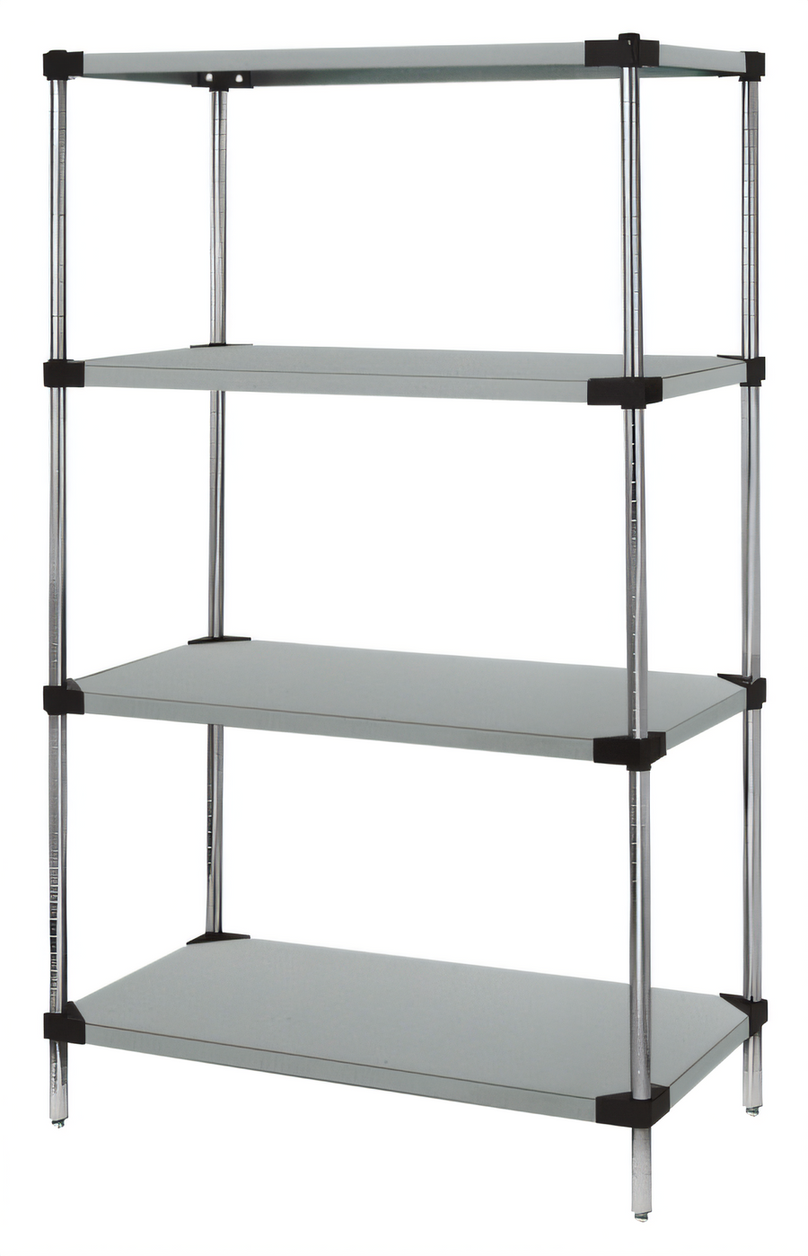 Product image #1 for Quantum Stationary Solid Shelving Starter Kit, 60 x 18 x 63 Inches, 4 Shelves, 304 Stainless Steel