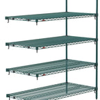 Thumbnail image #1 for Metro Super Erecta 5AA347K3 5-Shelf Add-On Wire Shelving Unit, 42"W x 18"D x 74"H, Green Epoxy-Coated Finish