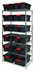 Thumbnail image #1 for Quantum Stationary Wire Shelving Bin System with 6 Shelves, 12 Bins, and 12 Lids, 36