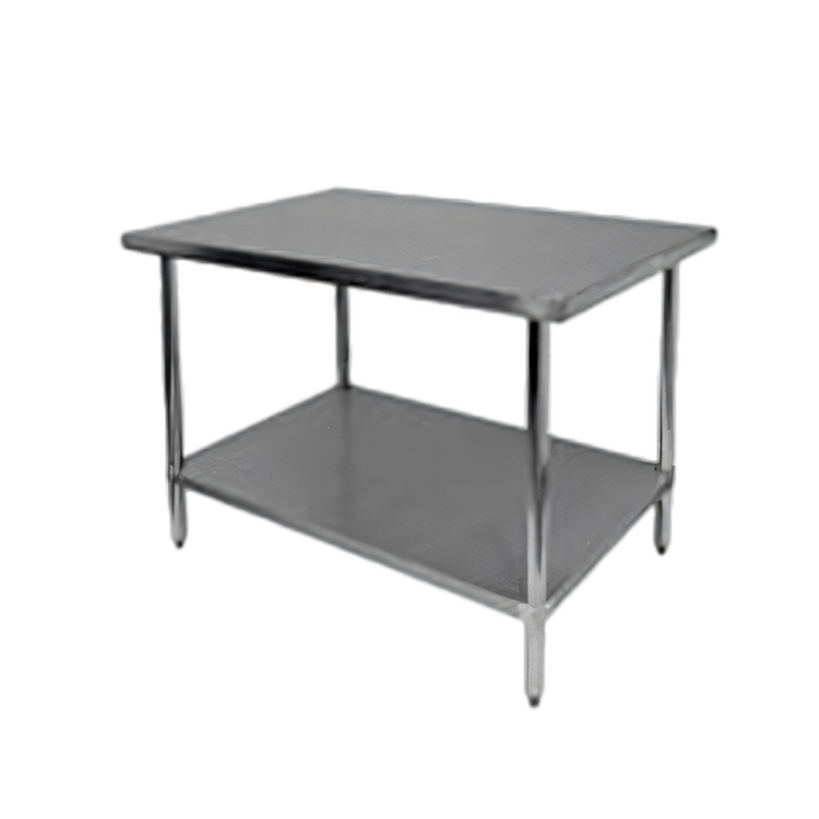 Product image #1 for Thunder Group 72-Inch x 24-Inch 18-Gauge 430 Stainless Steel Flat Top Work Table with Adjustable Undershelf