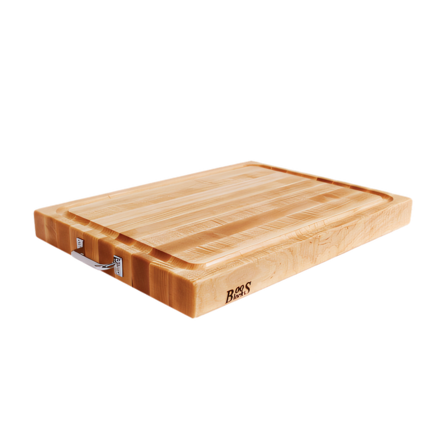 Product image #1 for Boos Block 24 x 18 x 2-1/4-Inch Edge-Grain Maple Reversible Grooved Cutting Board with Chrome Handles