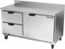Thumbnail image #1 for Beverage-Air 60-Inch Two-Section Worktop Refrigerator with 1 Door, 2 Drawers, and Foamed-In-Place Backsplash