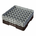 Thumbnail image #2 for Cambro Camrack Full Size 49-Compartment Glass Rack with 2 Soft Gray Extenders, Brown, 5-1/4-Inch Max Glass Height