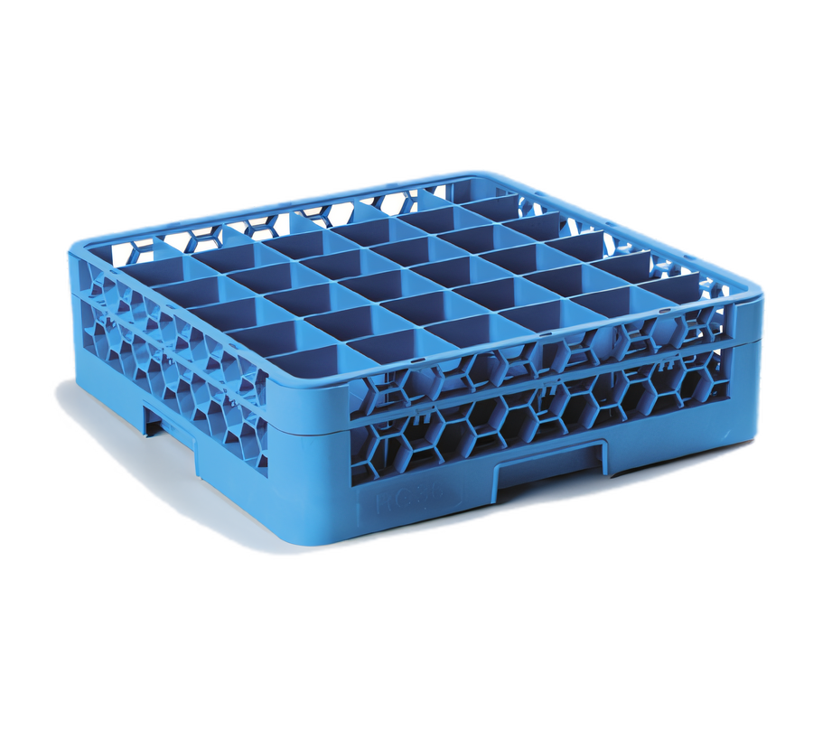Product image #1 for OptiClean 36-Compartment Full-Size Dishwasher Glass Rack with 1 Extender, Blue