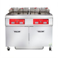 Vulcan Four-Vat Electric Floor Fryer with Built-In KleenScreen PLUS Filtration and Programmable Computer Controls