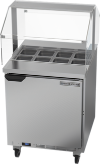 27-Inch Single-Section Sandwich Top Refrigerated Prep Table with Sneeze Guard
