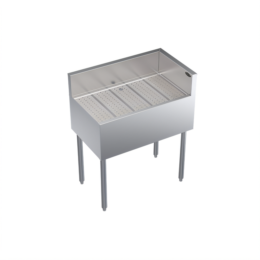 Product image #1 for Krowne Royal Series Freestanding Underbar Corner Drainboard with Right End Return, Stainless Steel, 30 x 19 x 36-1/2 Inches