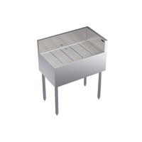 Krowne Royal Series Freestanding Underbar Corner Drainboard with Right End Return, Stainless Steel, 30 x 19 x 36-1/2 Inches