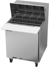 Beverage-Air 27-Inch One-Section Mega Top Refrigerated Prep Table, 1-Door, 12 1/6-Pan Opening