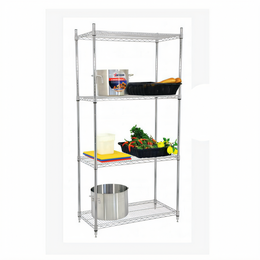 Product image #1 for Omcan USA 48 Inch x 24 Inch x 72 Inch Chrome Stationary Wire Shelving Unit