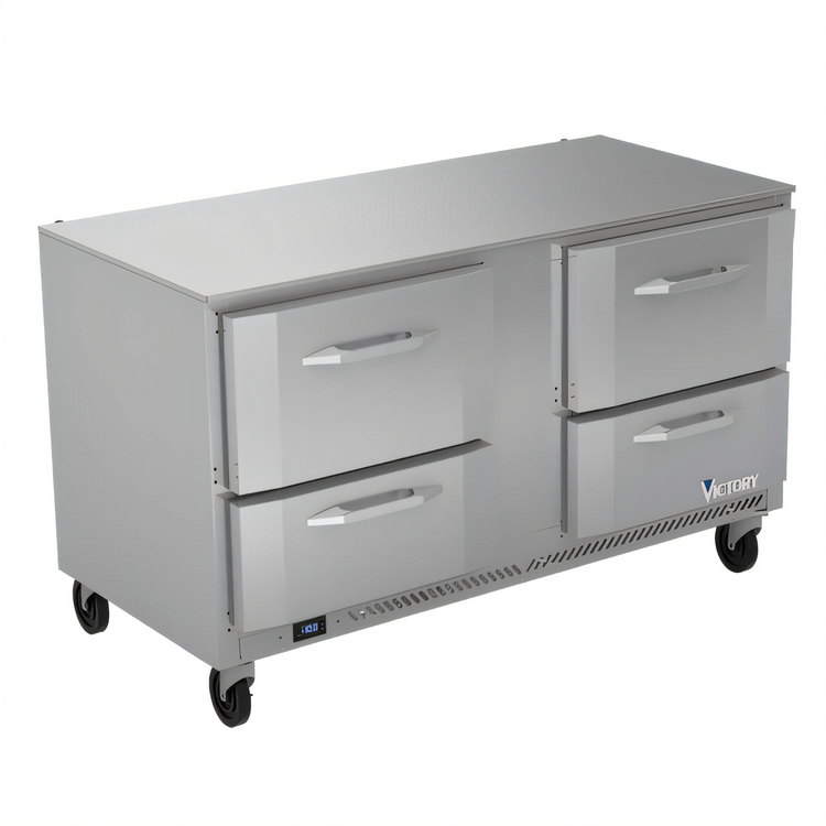 Product image #1 for Victory VUFD60HC-4 Two-Section 60-Inch Undercounter Freezer with 4 Drawers