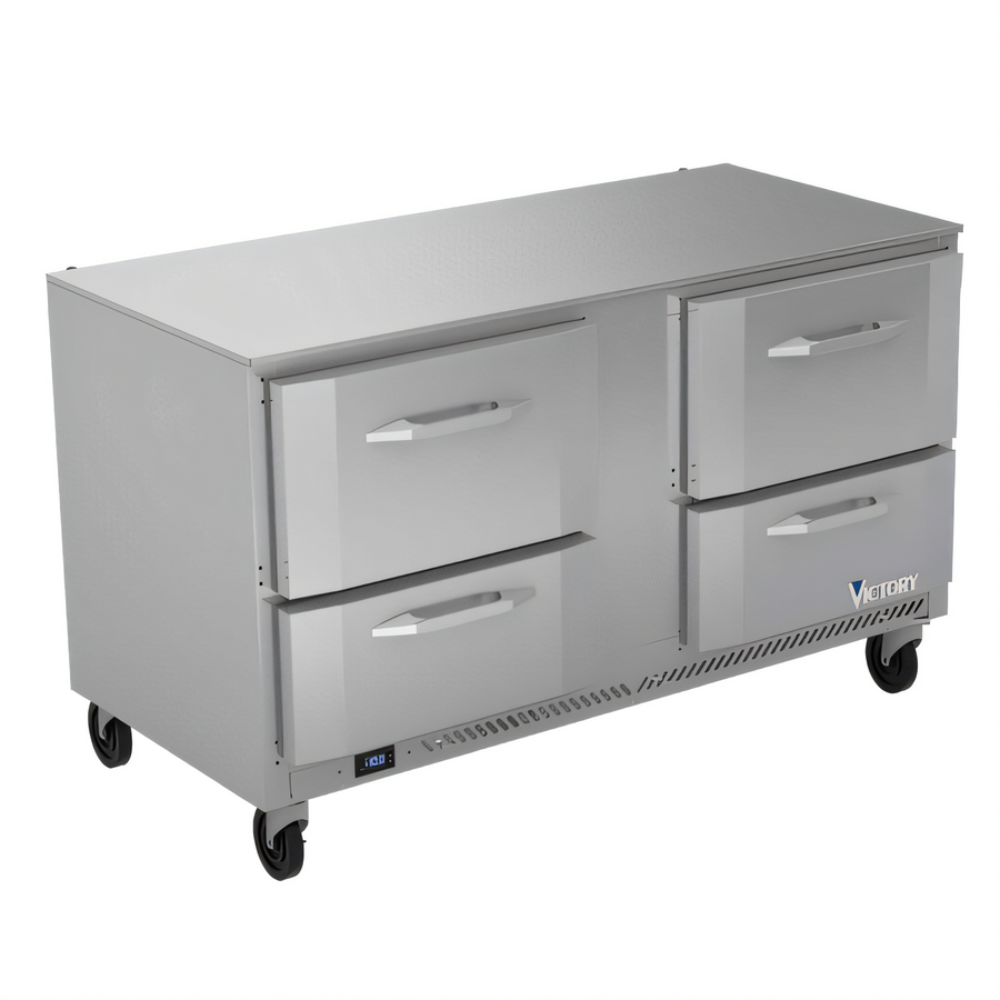 Product image #1 for Victory VUFD60HC-4 Two-Section 60-Inch Undercounter Freezer with 4 Drawers