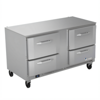 Victory VUFD60HC-4 Two-Section 60-Inch Undercounter Freezer with 4 Drawers
