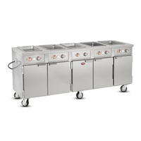 Handy Line HLC-5W6-7H-35-DRN Mobile Heated Wet Well Serving Cabinet