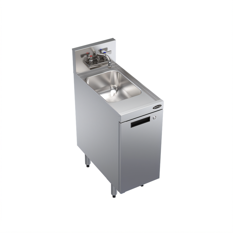 Product image #1 for Krowne Royal Series Underbar Storage Cabinet with Dump Sink, 12" x 24", Stainless Steel