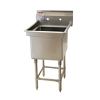 Thumbnail image #1 for Eagle Group Spec-Master FN2018-1-14/3 One-Compartment Commercial Sink, 23"W x 27"D, 14-Gauge 304 Stainless Steel, 9-1/2" Backsplash