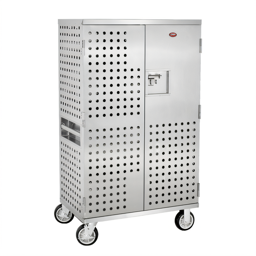 Product image #1 for Enclosed Correctional Utility Cart with 2 Shelves, 2 Doors, Stainless Steel