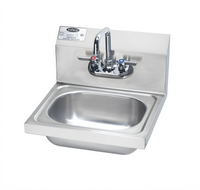 Krowne Wall-Mount Stainless Steel Hand Sink with 14 x 10 x 5-Inch Bowl, Gooseneck Faucet, Backsplash, and Mounting Bracket