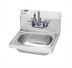 Thumbnail image #1 for Krowne Wall-Mount Stainless Steel Hand Sink with 14 x 10 x 5-Inch Bowl, Gooseneck Faucet, Backsplash, and Mounting Bracket