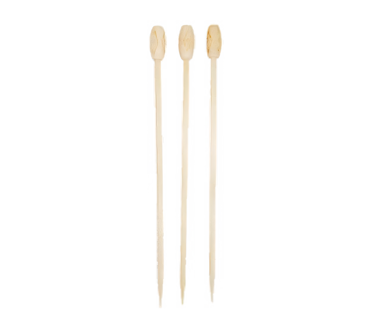 Product image #1 for White Tiki-Shaped Wooden Ball Picks, 25 Count per Pack, 100 Packs per Case