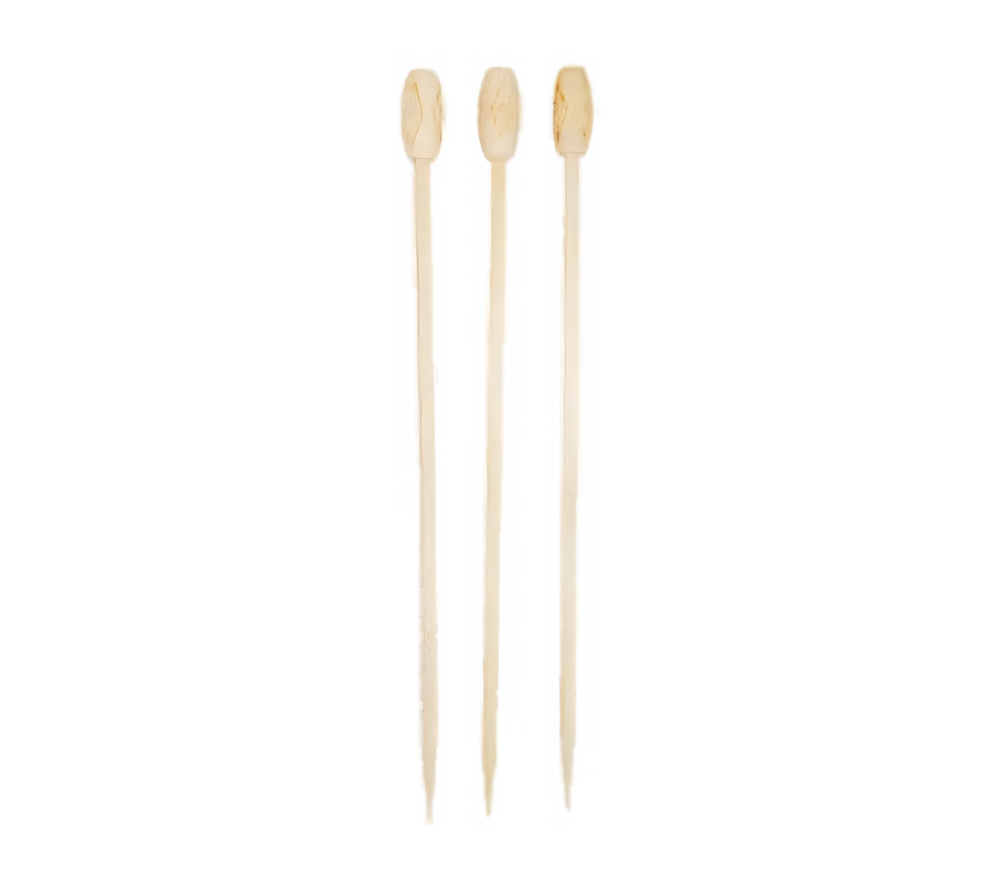 Product image #1 for White Tiki-Shaped Wooden Ball Picks, 25 Count per Pack, 100 Packs per Case