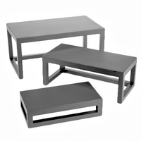 American Metalcraft 3-Piece Rectangular Black Solid Wood Buffet Riser Set