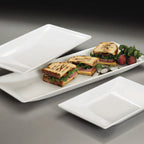 Thumbnail image #1 for American Metalcraft TRPZ18 18-3/8-Inch White Trapezoid Melamine Serving Platter with Slim Rim Case of 12