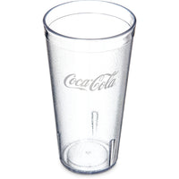 Carlisle Coca-Cola® Stackable™ 20 oz SAN Plastic Tumbler — Clear, Textured Exterior