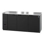 Thumbnail image #1 for Hoshizaki BB80 Three-Section Back Bar Cooler, 80 in, 28.74 cu. ft., 3 Locking Solid Doors, Self-Contained Refrigeration
