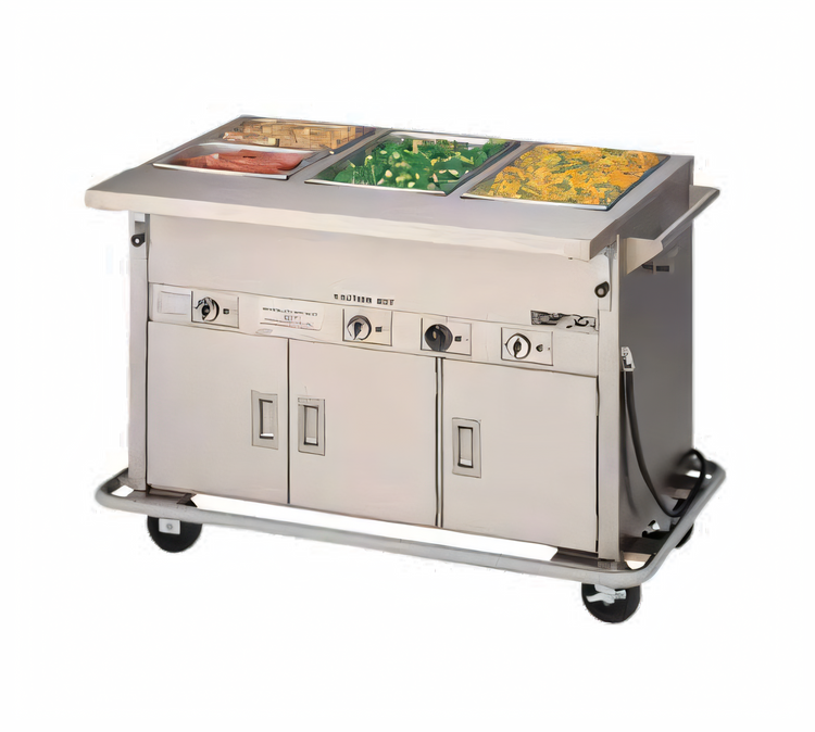 Product image #1 for Dinex ServeXpress DXPDME5PTSBH Mobile Electric 5-Well Hot Food Counter