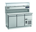 Thumbnail image #1 for 63-Inch Wide Refrigerated Pizza Prep Table with Granite Worktop and Upper Toppings Rail, 2-Door