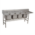 Thumbnail image #1 for Advance Tabco Regaline 4-Compartment Stainless Steel Sink with Right-Hand 18-Inch Drainboard, 20 x 20-Inch Bowls, 14-Inch Deep