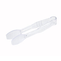 Winco 6-Inch Clear Polycarbonate Tongs with Flat Grip Surface