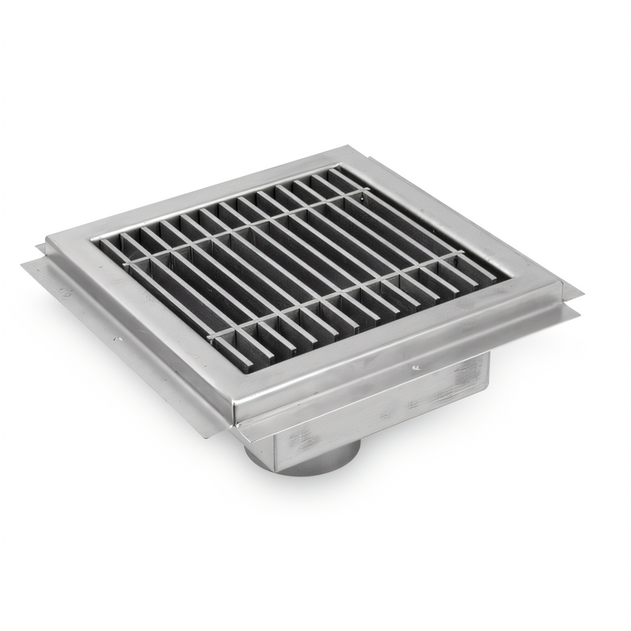 Product image #1 for John Boos 12" x 12" Stainless Steel Floor Trough with Subway-Style Grating