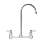 Thumbnail image #1 for Fisher 61476 Commercial Backsplash-Mount Faucet, 8-Inch Centers, 6-Inch Swivel/Rigid Gooseneck Spout, Stainless Steel