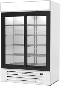 Beverage-Air MarketMax™ 2-Section Reach-In Sliding Glass Door Refrigerated Merchandiser, 46.15 Cu. Ft., White