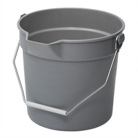 Winco 10 Qt Gray HDPE Utility Pail with Pour Spout and Molded Graduations