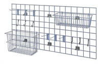 Quantum Store Grid Light-Duty Wall-Mounted Starter Kit with 48-Inch Panel, Baskets, and Hooks