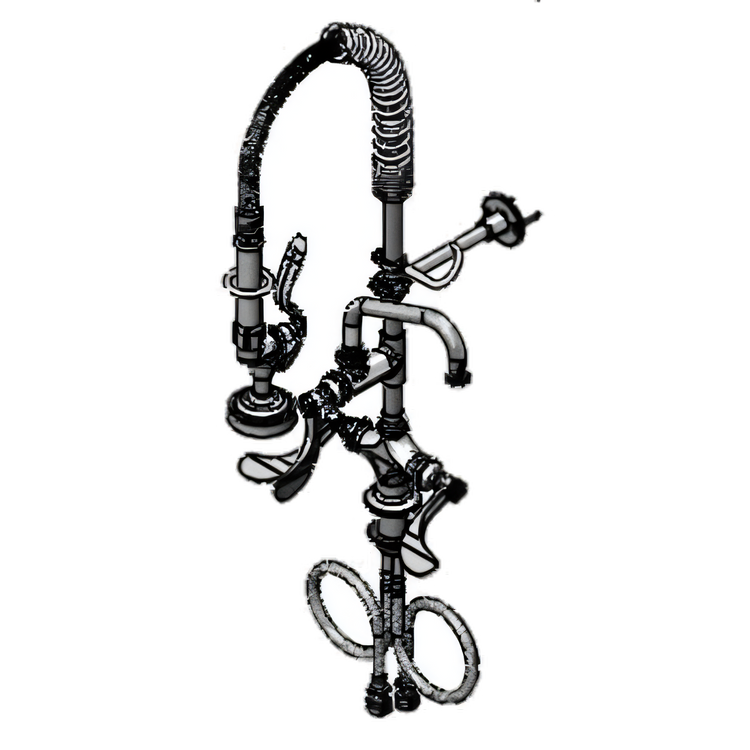 Product image #1 for T&S Brass Mini Pre-Rinse Faucet, Deck Mount, Single Hole, Low Flow Spray Valve, 6-Inch Swing Nozzle