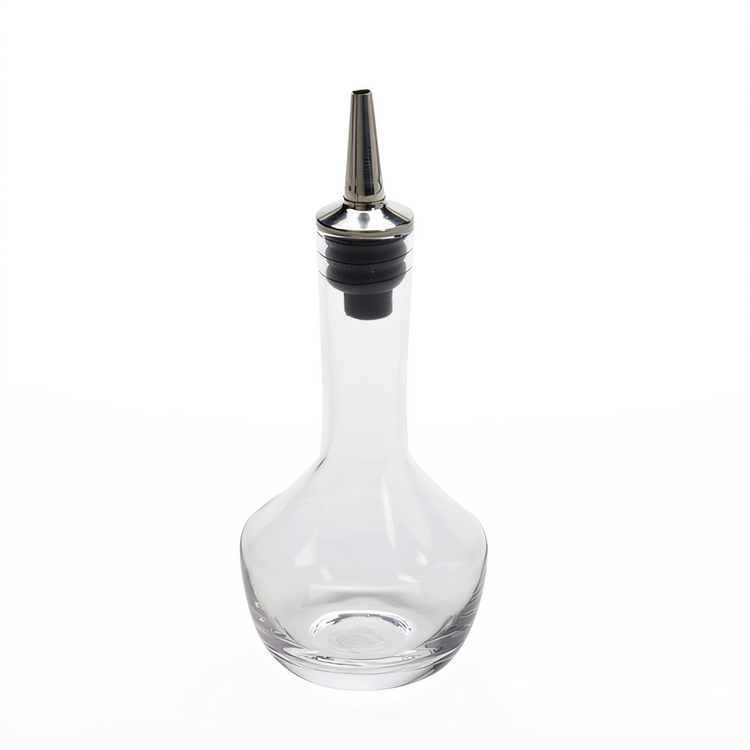 Product image #1 for American Metalcraft 4 oz Clear Glass Bitters Bottle with Stainless Steel/Silicone Dasher