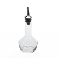 American Metalcraft 4 oz Clear Glass Bitters Bottle with Stainless Steel/Silicone Dasher