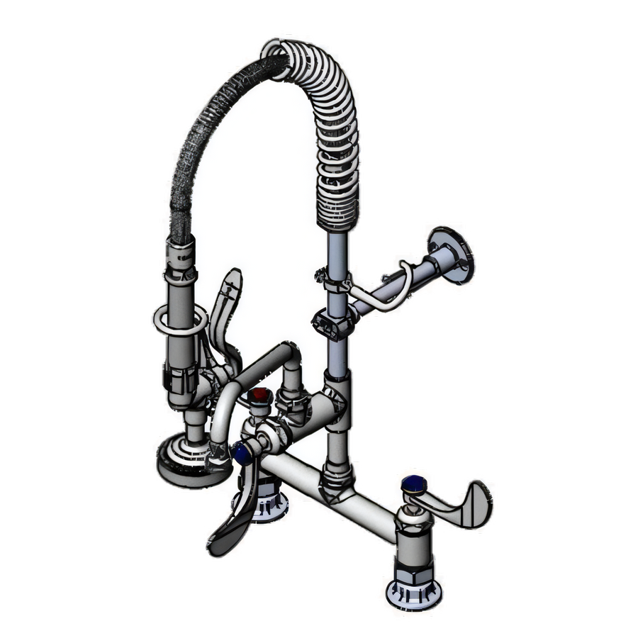 Product image #1 for EasyInstall Mini Pre-Rinse Unit, 8-Inch Deck Mount Mixing Faucet with Swing Nozzle, 1.15 GPM
