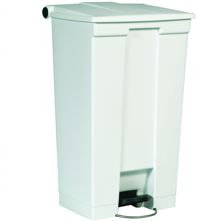 Product image #1 for Rubbermaid Commercial Products Step-On 23-Gallon Rectangular Mobile Bathroom Trash Can, White