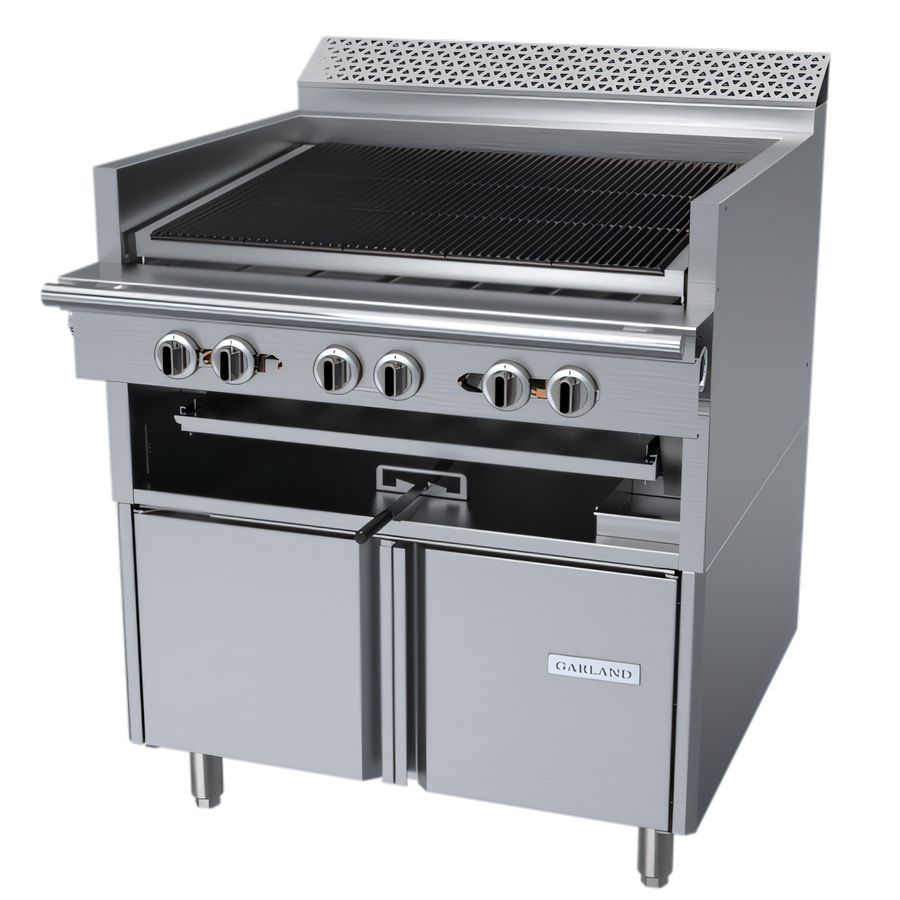 Product image #1 for Garland Cuisine Series Heavy Duty 36-Inch Gas Charbroiler Range with Open Cabinet Base and Cast Iron Radiants