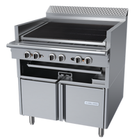 Garland Cuisine Series Heavy Duty 36-Inch Gas Charbroiler Range with Open Cabinet Base and Cast Iron Radiants